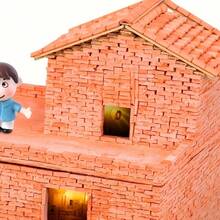 50/200 Stücke, Mini Ton Bauklötze, wiederverwendbare Mini Ton 8 Löcher Ziegel, realistische DIY Mini Baumodelle, können für Bonsai Dekoration, Puppenhaus Dekoration, Mini Baustellenszene Zusammenbau verwendet werden - Verschiedenfarbig - Übersicht 9