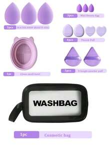 46件套专业化妆工具套装，化妆刷套装，混合化妆美容工具，包含25支化妆刷：粉底刷、散粉刷、腮红刷、高光刷、眼影刷套装、化妆刷套装、化妆刷套装、完整化妆套装、化妆刷套装、完整化妆套装、化妆刷套装、化妆刷套装、化妆礼盒套装 - 紫色 - 查看 11