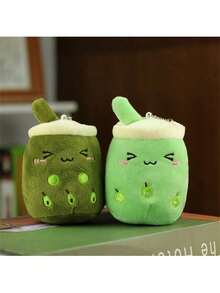 1 pieza Muñeco de peluche de taza de té de burbujas con frutas de dibujos animados, colgante de chupete, accesorio para té de burbujas (empaque aleatorio, algunas partes aleatorias), té de burbujas, colgante, peluche de té de burbujas - Multicolor - Ver 4