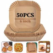 50/100pcs Square Air Fryer Liners, Non-Fry Disposable Liner Sheets For Air Fryer/Oven/Microwave – Perfect For Chicken Nuggets, Burgers, Tempura, Fries, Meat & Vegetables Greaseproof Parchment Paper . Baking Paper . Silicone Coated Paper ​​Kitchen Essential . Household Must-Have . Labor Day Gift​, Back To School - True Color - View 8