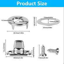 EstiloCommon Sense - Sujetadores De Grado Marino Chapados En NíQuel, Ojales Y Pernos De BotóN Giratorio Para Barcos, Caravanas Y Caravanas, 12 Juegos Con 24 TornillosVersióN Mejorada