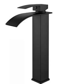 Container Sink Faucet Matte Black, High Waterfall Bathroom Faucet, Single Handle Single Hole Mixing Bowl Faucet With Large Rectangular Nozzle, Bar Sink Faucet, Bathroom Kitchen Items Kitchen Accessories Kitchen Kitchen Tools