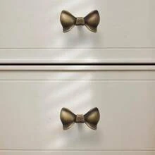 优雅黄铜蝴蝶结抽屉拉手 - 光滑橱柜门把手，适用于家居装饰，包括安装硬件橱柜和抽屉把手橱柜门把手 - 彩色 - 查看 8