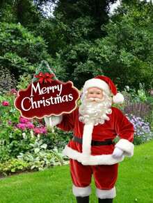 Estaca de jardín de Papá Noel de acrílico 2D con barba blanca - Mejor decoración navideña para el patio, sin batería, decoración navideña para el jardín - Multicolor - Ver 5