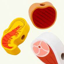 儿童多功能木制逼真厨房烧烤玩具，亲子互动过家家益智玩具/有趣的烧烤过家家游戏，培养孩子的动手能力，木制玩具/多张卡片可匹配或自由创作/非常适合新年、圣诞节家庭烧烤派对、丰收节烧烤、生日、节日礼物