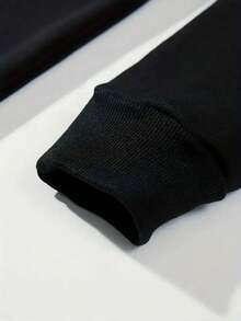 Sudadera con capucha de diseño divertido para hombres, negra, de manga larga, diseño de moda - Negro - Ver 5
