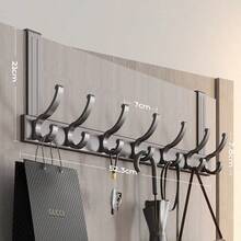 1 buc. Suport de ușă cu înălțime de 18 cm/28 cm, cu cârlig, ușor de instalat, nu este nevoie să perforați, agățat metalic peste umerașul de ușă, pentru pălării, chei, depozitare care economisește spațiu acasă, pentru intrare, baie, dormitor, casă, cămin, comentariile lui, agățarea genții lui, umerașe, interese, relații, rafturi de perete, umerașe de perete, adezivi, cârlige pentru uși, autocolante de perete, comentarii, accesorii de baie, ustensile de baie. - Multicolor - Vizualizare 10