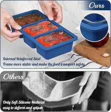 KOLUTI Nonstick Silicone Freezer Molds With Plastic Lid 2 Pack, 8  Tray Sauce Cube Maker, Stackable Meal Prep Storage Container Freezing, Dishwasher  & - 3-soup - View 5