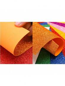5 hojas de papel de espuma con brillo de tamaño A4 con respaldo autoadhesivo de colores aleatorios - Multicolor - Ver 4