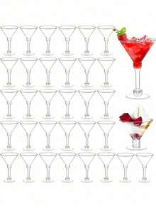 20 pezzi Eleganti bicchieri di plastica da 150ml per Martini - Perfetti per cocktail, champagne e dessert - Riutilizzabili, bicchieri da festa per matrimoni, San Valentino e altro