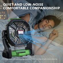 Baby Stroller Cooling Fans USB Powered Hanging Fan With Timer And LED Light, Multi-Angle Rotation For Bedroom, Garage, And Camping Gift For Teens And Adults Halloween Chrismas - Green - View 2