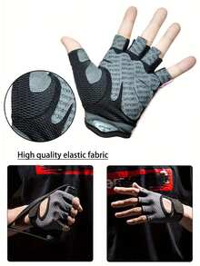 1 Pair Cycling Gloves For Men, Half Finger Anti Slip, Shock-Absorbing, Breathable Equipment, Gym, Cycling, Outdoor Sports Gloves, Half Finger Men's Gym, Sports Yoga, Anti Slip, Anti Cocoon Riding, Breathable Mesh, Outdoor Camping, Fitness Gloves