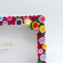 6-Inch Floral Mosaic Photo Frame, Creative Handmade Puzzle Frame, Wall-Mountable, Blooming Summer - Color - View 8