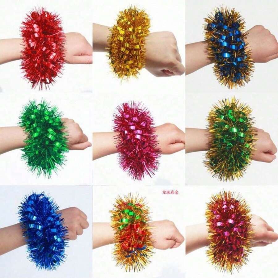 Team Sports & Dance Wrist Flower Performance Props Wristband, Cheerleading Pom Poms