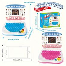 Kids Learning Computer Toy With Letters, Numbers, Music, Interactive LCD Screen & Keyboard - Educational Tablet-Like Gadget For Ages 3+, Portable Educational Game Console, Birthday/Christmas Gift For Boys & Girls (Pink/Blue) - Battery-Powered (Batteries Not Included) - Ideal For Preschool Learning & Early Childhood Education, Preschool Computer, Playful Design, Userfriendly Interface - Multicolor - View 6