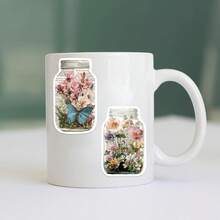 50PCS Vintage Flower Pot Stickers Vinyl Stickers Scrapbook, Journaling, Laptop, Bumper, Skateboard, Water Bottles, Computer, Phone, Cartoon, Hard Hat, Car Stickers And Decals - Multicolor - View 9