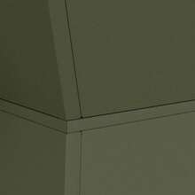 vidaXL Gartenpfeiler Pflanzer 2er Set mit Schale, olivgrün, 40x40x100 cm, aus Stahl.