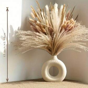 120pcs Dried Pampas Grass Decor, 5 Kinds Of Dried Flowers, Suitable For Boho Home Decor, Wedding Decor, Coffee Table Decor, Restaurant Decor, Bathroom Decor, Women Office Decor, For Holiday Decoration, Christmas Decoration