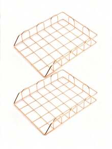 A4 Desktop File Organizer Rack, Removable Tabletop Study & Office Document Storage Metal Stand, Stackable Metal Desk Letter Tray/A4 Paper Holder, File Organizer For Office, School, Home,School Supplies,Back To School