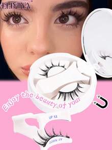 1 Pair Natural Magnetic Eyelashes With Applicator, Reusable, Waterproof, No Glue Needed, Suitable For Sensitive Eyes, Cartoon Style - Spiky Manga Lashes - View 1