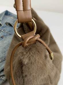 BAILEE 时尚优雅的新款秋冬柔软纯色毛绒大容量拉链女士单肩手提包，是职场女性的必备单品，适合大学、工作、商务、通勤、户外、旅行、野餐、办公室等各种场合，也适合工作、购物、参加晚宴、时尚活动以及赠送朋友。 - 彩色 - 查看 11