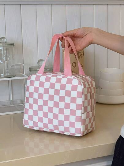 Portable Lunch Bag, Insulated Lunch Box, Bento Bag, Dinner Insulation Bag, Thickened Cute Lunch Fruit Bag For Students, Pink Leopard & Ditsy Floral Lunch Bag, Women's Lunch Box, Student Lunch Box