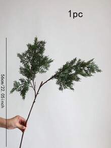 1pc 56cm/22.05inch Natural Touch Faux Winter Cedar Branch-Green, High Quality Artificial Pine Plant, Office/Wedding/Christmas Decorations/ Home Decoration/Holiday Gifts For Her Room Decor