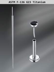 CIZME 1 Set Fashionable Titanium Alloy Threadless Nose Stud CZ Nose Ring, Flat Back Stud Earrings, CZ Nose Bone, Nose Wing, Cartilage Earrings, 20G 18G 16G Cubic Zirconia Lip Ring, Medusa Lip Ring, Threadless Lip Stud, Piercing Taper, Suitable For Daily Wear - Lip Studs - View 38