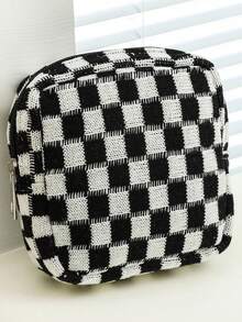 1 buc/3 buc geantă cosmetică tricotată în carouri, geantă de depozitare pentru cosmetice, geantă portabilă de călătorie, geantă pentru creioane tricotată în carouri, geantă cosmetică de mare capacitate, geantă pentru scris pentru studenți, geantă portabilă de depozitare pentru cosmetice, geantă de depozitare tricotată, geantă de depozitare tricotată în carouri pentru toamnă și iarnă, esențială pentru universitate, esențială pentru călătorie, geantă de călătorie pentru vacanță, geantă de călătorie pentru femei, geantă de machiaj, organizator de machiaj