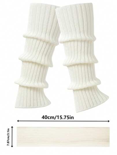 1 Pair Of Elegant White For Ladies , Rowan Light And Breathable Mesh Design, Leg Cover, Thigh-High , Calf , Pile , Suitable For Dresses, Boots, Flat Shoes - Formal/Casual Occasions - Hand-Washable, Cozy