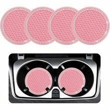 Ziciner - Juego de 4 posavasos con diseño de cristales para coche, de goma suave, antideslizante, accesorios interiores universales para coche, SUV, camión (negro y AB) - Azul claro y blanco 4pcs - Ver 15