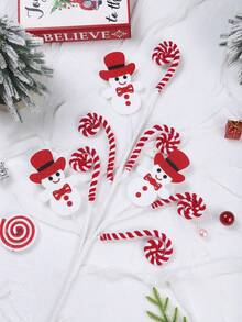 1/2/4/6 buc Crăciun roz turtă dulce om de zăpadă ramură decorare brad de Crăciun decorare turtă dulce Crăciun sărbătoare decorare casă decorațiuni de Crăciun camera decor iarnă