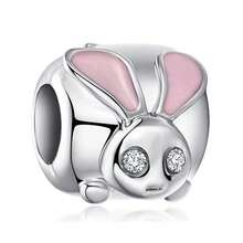 1 Pc Lovely Pink Series Flowers, Hearts, Bears, Rabbits, Dogs, Pandas, Ladybugs, Love, Love Mom, Cups, Pink Beads Charm Bead Fit For Women Bracelets Bangles DIY Jewelry Making And Daily Outfit Matching Jewelry Decoration For Girls Valentines - Pink - View 21