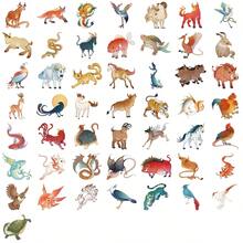 50 件山海经贴纸 剪贴簿、日记本、笔记本电脑、保险杠、滑板、水瓶、电脑、手机、卡通、安全帽、汽车贴纸和贴花 - 彩色 - 查看 3