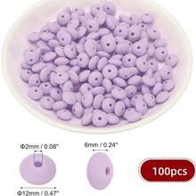 100Pcs Silicone Lentil Beads, 12mm Silicone Beads For Keychain Making Bulk Silicone Abacus Beads For Necklace Bracelet Making And Space Silicone Beads For Pens