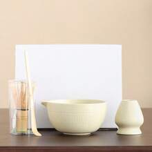 Juego de té Matcha de 5 piezas de cerámica, incluye herramientas de preparación de pasteles/Matcha, tazón de Matcha, batidor de Matcha, taza de Matcha, revolvedor, cuchara de té, juego de tazón de té, ideal para preparar postres y bebidas de té, caja de regalo con estilo japonés, juego de herramientas de batido de Matcha de la dinastía Song