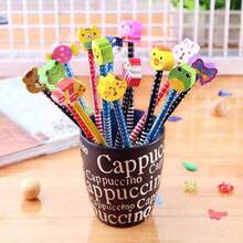 40/30/20/10pcs,Cartoon HB Pencils With Cute Erasers, School Supplies Set, Including Matching Cartoon Pencils With Cute Erasers, Suitable For Returning Students, Return To School Gift Set, Return To School Supplies (10/20/40) [Eraser Pen Holder Color Pattern Random] 1 Pencil Sharpener Comes With Random Color
