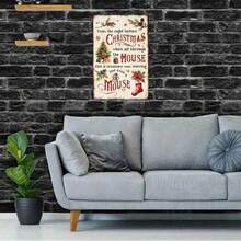 Segno d'arte da parete in metallo con regole natalizie vintage - 30x20cm Decorazione in ferro vintage con fori preforati, resistente alle intemperie e impermeabile, perfetto per casa, ufficio, bar e decorazione della stanza, decorazione da parete in metallo