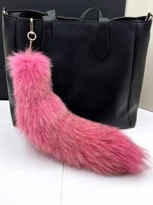 可爱的 1 件狐狸尾巴设计汽车钥匙扣适合日常使用汽车配件包饰背包学校哥特 Y2k 万圣节配件教师节圣诞节礼物创意包饰挂绳带身份证夹汽车配件包饰 - 深灰色 - 查看 4