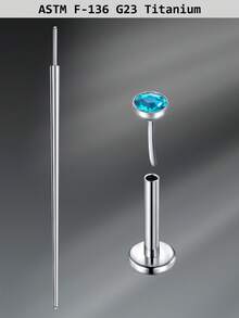 CIZME 1 Set Fashionable Titanium Alloy Threadless Nose Stud CZ Nose Ring, Flat Back Stud Earrings, CZ Nose Bone, Nose Wing, Cartilage Earrings, 20G 18G 16G Cubic Zirconia Lip Ring, Medusa Lip Ring, Threadless Lip Stud, Piercing Taper, Suitable For Daily Wear - Lip Studs - View 36