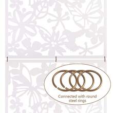 Hanging Room Divider Decorative Thick Wall Screen Panels Floral Carving Pattern Hollow Out Design For Bedroom Living Dining Room Kitchen Office Restaurant Home Hotel Decor, 15.7"X15.7" - 白色 - 查看 6