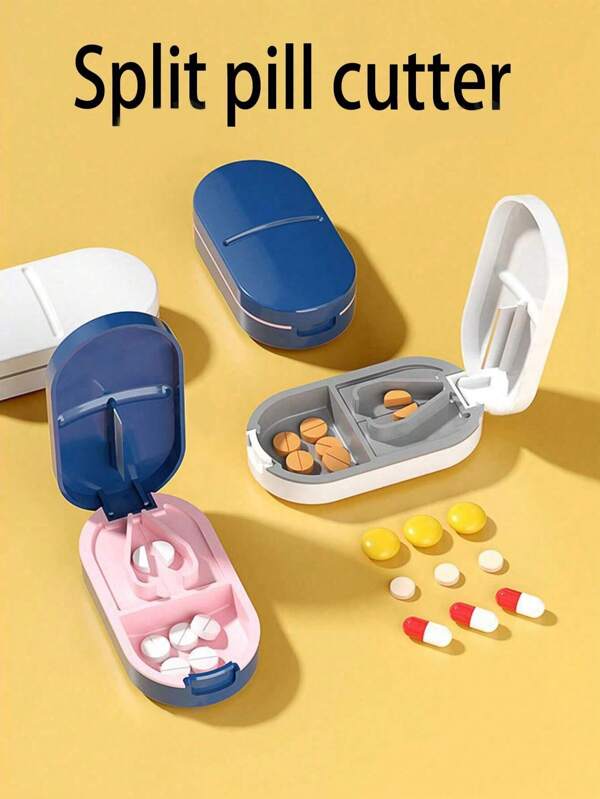 1pc,Pill Cutter Portable New Type Pill Splitter Portable Pill Cutter Portable Small Pill Box Cutter Small And Portable Easy To Carry