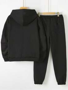 Bộ áo hoodie thu/đông nam | Họa tiết chữ thập | Trang phục thể thao thường ngày thiết yếu - màu đen - Xem 7