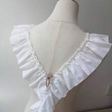 白色加宽服装裙摆、家纺、窗帘、荷叶边装饰布艺辅料