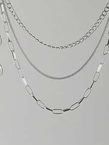 1 buc lanț metalic cu decor lunar multistrat în stil punk pentru bărbați, cadou ideal pentru petreceri în aer liber