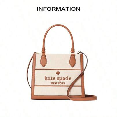 Kate Spade Leather And Fabric Small Tote Bag Shoulder Handbag Crossbody Women's Bag