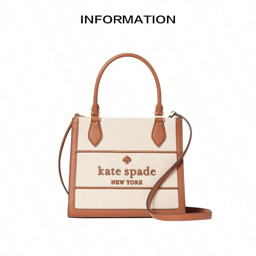 Kate Spade Túi xách đeo vai nhỏ bằng da và vải, túi đeo chéo dành cho nữ - Màu be - Xem 1