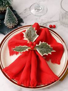 10 piezas de bayas de acebo artificial, bayas falsas con hojas verdes, decoración de flores de bayas artificiales para manualidades navideñas, tallos de bayas de acebo rojo falso para coronas, centros de mesa y decoración de cajas de regalo