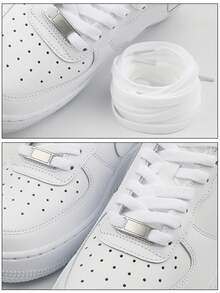 1 Pair Black & White Flat 120cm Shoelaces, Simple & Fashionable Classic Versatile Shoe Laces Suitable For Sports, Casual Shoes, High-Top Shoes - Multicolor - View 3