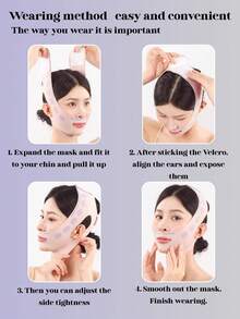 2 piezas Máscara de elevación facial en forma de V, se puede usar para dormir, hacer ejercicio y yoga, reutilizable